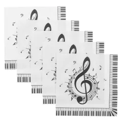 Healvian 音符柄ペーパーナプキン 20枚セット 6.50×6.50インチ 使い捨てパーティーナプキン 音楽テーマのテーブル装飾 紙製ディナーナプキン おしゃれなパーティー用品のサムネイル