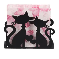 A-ITEM × neko design 猫 ナプキンホルダー 卓上 ペーパーナプキンスタンド 立て型 (ブラック)のサムネイル