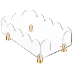 UNICRAFTALE 1 個 アクリル 長方形 ナプキン ホルダー アルミ合金 金具 クリア ゲスト タオル トレイ バスルーム キッチン ホテル ペーパー ハンド タオル ホルダー パーティー ウェディングのサムネイル