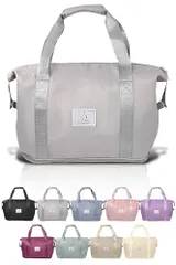 hichago ボストンバッグ 【サイズが拡がる】 旅行バッグ 大容量 拡張 軽量 旅行 修学旅行 メンズ レディース キャリーオンバッグ サブバッグ (1段拡張, グレー)ts e411525a