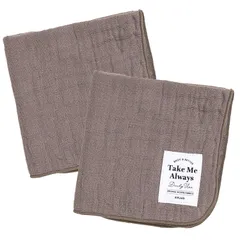 [B-PLAID] ガーゼハンカチ TakeMe 3重ガーゼハンカチ 2枚セット 日本製 【選べる12色】 約24×24cm 速乾 瞬間吸水 綿100% ミニサイズ メンズ レディース ブラウン