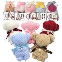 Un usual-store プチギフト ハンカチ ギフト タオルハンカチ 10個 セット 女性 人気 退職 異動 引っ越し 挨拶 結婚式 内祝い お返し 粗品 プレゼント ベアー (5色, パターン①) [5色　10個セット] [パターン①]