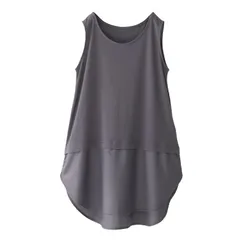 【特価商品】[n'OrLABEL] オシャレウォーカー【吸水速乾レイヤードタンクトップ】レディース タンクトップ タンク 無地 おおきめ ロング お洒落 オシャレ おしゃれ tfn0099