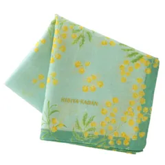 【HIBIYA-KADAN 日比谷花壇】 ヒビヤカダン 大判 ガーゼハンカチ（58cm）ミモザ (ブルー) 婦人 レディース ハンカチ ハンカチーフ 約58cm 000188-0016-01