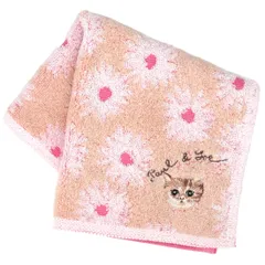 【ポール＆ジョー アクセソワ】 タオルハンカチ お花とヌネット刺繍 (ベージュ) 婦人 レディース タオル ハンドタオル 約25cm 000483-0012-02
