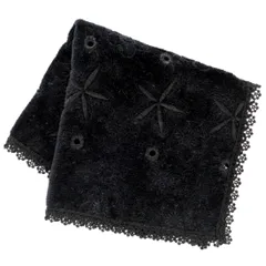 【ポール＆ジョー アクセソワ】 レースタオルハンカチ 花柄 (ブラック) 婦人 レディース タオル ハンドタオル 約25cm 107112-0003-03
