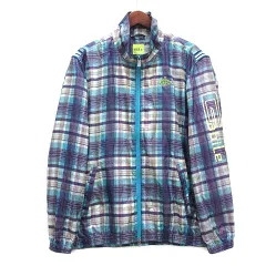 グリーンクラブ GREEN CLUBS abile ウインドブレーカー ジャケット チェック ジップアップ ブルー 青 48 1121-1502 ゴルフのサムネイル