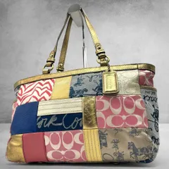 COACH パッチワーク トートバッグ マルチカラー y2k ゴールド 2582