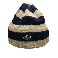 ラコステ LACOSTE ボーダー ワニ刺繍 ニットキャップ ビーニー メンズ 表記無 