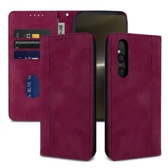 【特価セール】耐久性 ストラップ付き 指紋防止 滑り止め 360度保護 カード収納 手作り 落ち着いた色 全面保護 スタンド機能 マグネット式 携帯カバー 軽量 耐衝撃 防塵 手帳型 ケース ケース 財布型ーレッド v 1 1 xperia V(SO-51D/