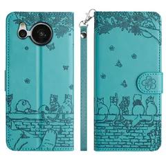 【在庫セール】可愛い 手帳型 猫柄 Sharp アクオス Sense 7 ケース SH-53C 携帯カバー 蝶の花柄 スマホケース おしゃれ sense7 カード入れ 財布型 Sense 7 SHG10 カバー AQUOS 動物柄 カード収納 スタンド機能 軽