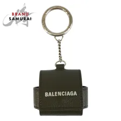 BALENCIAGA バレンシアガ Cash グレー ブラウン シルバー金具 レザー 655679 3590 エアポッズケース AirPodsケース 男女兼用 メンズ 506217【中古】
