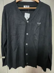 COMME des GARCONS PLAY ブラック カーディガン XL (105)