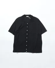 crepuscule クレプスキュール Washi Open Collar S/S Shirt BLACK 和紙 オープンカラー 半袖シャツ ニットのサムネイル