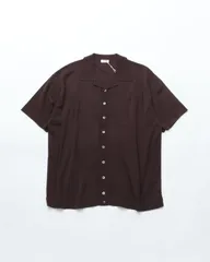 crepuscule クレプスキュール Washi Open Collar S/S Shirt BROWN 和紙 オープンカラー 半袖シャツ ニットのサムネイル