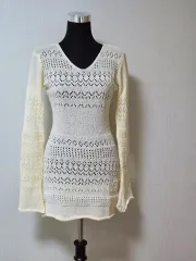 ウォナビーミューズ ニット ロングTシャツ アイボリー