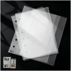 【新着商品】シール台紙 バインダー PP素材 ミニ6穴 はがせる 20枚セット 剥離紙 透明 86x130mm リフィル 手帳用 シール帳 収納 A7