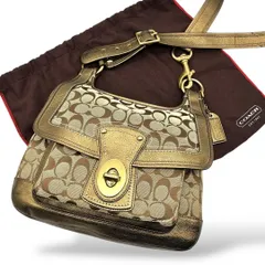 COACH Legacy 65th Signature Shouderbag Flap Turnlock Gold