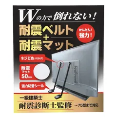 アーキグッズ テレビ 転倒防止ベルト 建築士監修 Wの力 地震対策 穴開け不要 VESA穴固定 衝撃吸収 (ネジタイプ) [ネジタイプ]のサムネイル