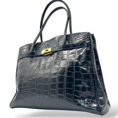 LANZETTI クロコ型押し トートバッグ レザー ターンロック 2447 値下げしました LANZETTI ランゼッティ トートバッグ クロコ型押し
