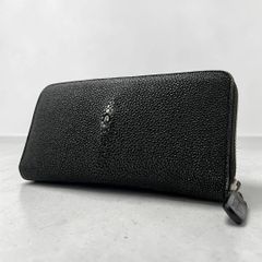 極美品 ムータ 長財布 ガルーシャ エイ革 ラウンドファスナー ゴールド