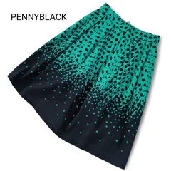 PENNYBLACK ペニーブラック 膝丈スカート 総柄 ドット 裏地なし バイカラー USA40サイズのサムネイル