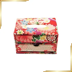 【新品】 丸全 和柄 ティッシュケース 一越ちりめん 彩花 二段ティッシュBOX 1