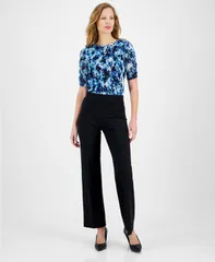 アンクライン レディース ボトムス カジュアルパンツ パンツ Anne Klein Womens PullOn WideLeg Pants PXXSXXL Anne Black ブラック