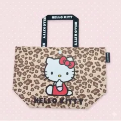 ハローキティ レオパード 大型ターポリンバッグ ブラウン マーケットバッグ キャンピングバッグ ショッピングバッグ ボブサン