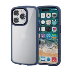 新品 エレコム iPhone15 Pro ケース TOUGH SLIM LITE 耐衝撃 衝撃吸収 薄型 軽量 ストラップシート付き ストラップホール付き [全周配置のエアークッションが衝撃を吸収] ネイビー PM-A23CTSLFCNV
