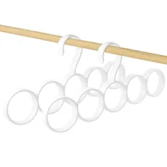 【新品】 Vivi Bakie スカーフハンガー 2本セット マルチハンガー リング ネクタイハンガー ストールハンガー クローゼット収納 ベルトハンガー 小物ハンガー 多機能 円形 (ホワイト) 0