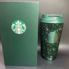 スターバックス　スタバ　Starbucks ホリデー　ステンレス　タンブラー　ラインストーン　グリーン　緑　スターバックス