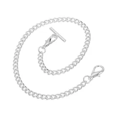 【新品】 uxcell ポケット ウォッチ チェーン 15インチ 合金 ビンテージ チェーン Tバー ロブスター バックル 付き メンズ ベスト スーツ フォーマル ウェア 用 シルバー 1