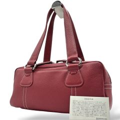 美品✨】濱野皮革工藝 ハンドバッグ シルバーボタン スエード ピンク 
