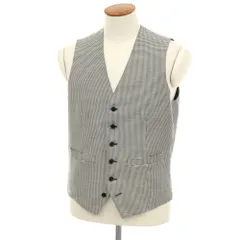 【中古】トゥモローランド TOMORROWLAND ウールシルク ハウンドトゥース ドレス系ジレ ベスト ホワイトxブラック【サイズ48】【メンズ】のサムネイル