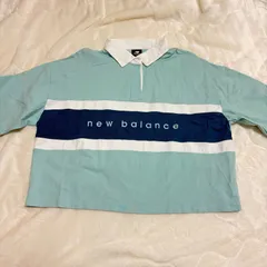 new balance 半袖 ポロシャツ L M ロゴ ラガーシャツ風 コットン100 ニューバランス レディース メンズのサムネイル