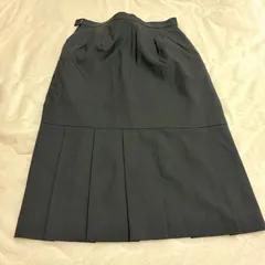 DAMA collection スカート ウエスト61 M相当 黒 ひざ丈 プリーツ切替 ウール混 きれいめ 上品のサムネイル
