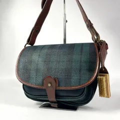 美品 POLO RALPH LAUREN ポロラルフローレン ショルダーバッグ ヴィンテージ チェック柄 PVC レザー