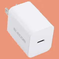 充電器 Type-C USB-C 20W USB PD対応 エレコム 1ポート PSE認証品 GaN採用 折りたたみ式プラグ ホワイト 【 iPhone16 15 等対応】 EC-AC6820WH