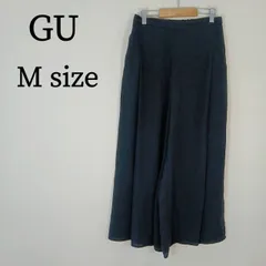 GU ジーユー ガウチョパンツ ワイドパンツ パンツ ハイウエスト ロング ブラック 脚長効果 レディース M