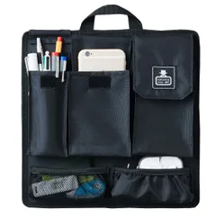 [カバンの中身] バッグインバッグ スクエア型 コンパクト 多機能インナーバッグ 整理 収納 ブラックts