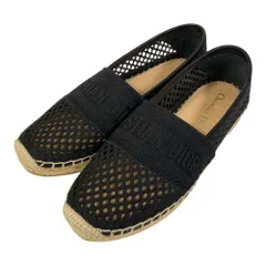 美品 Christian Dior クリスチャンディオール Granville エスパドリーユ シューズ 37D 24cm ブラック レディース 古着 中古 USED