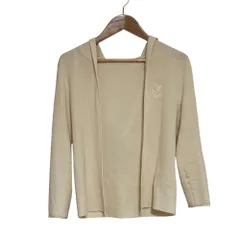 良品 FOXEY フォクシー Cardigan Hoodie Fun カシミヤ シルクブレンド ニット カーディガン 43184 サイズ38 アイボリー レディース 古着 中古 USED