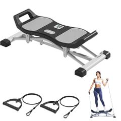 Esluve Stepper Ski Machine Leg Slide Quiet Exercise Equipment Muscle Training Foot Stepping Health Equipment Aerobic Exercise Core Twisting Waist Slimming Diet Pelvic Floor Muscle Training Step Platform Indoor Skiing Home Use with Exercise Bands @ 0875fb00