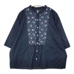 yori 半袖シャツ ネイビー 花柄 パイピング - メルカリ