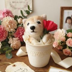 お花大好き 大きなサイズのウエスティちゃん 羊毛フェルト - メルカリ