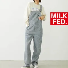 ミルクフェド オーバーオール サロペット MILKFED PATCH OVERALLS レディース milkfed パンツ 可愛い オシャレ ブランド ヒッコリー オールインワン 青 ブルー 春 夏 秋 オールシーズン デニム ボトム 103261031008のサムネイル
