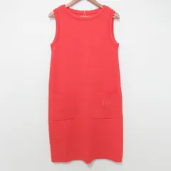 美品 FOXEY フォクシー 2022年モデル ニットドレス プロヴァンス ワンピース ドレス 42705 サイズ40 コーラルピンク レディース 古着 中古 USED