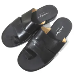 美品 Salvatore Ferragamo サルヴァトーレフェラガモ フラット トングサンダル サイズ7.5 2E 約25.5cm ブラック メンズ 古着 中古 USEDのサムネイル