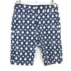 【超美品】ルコックゴルフ ハーフパンツ ネイビー×白 ドット 英字総柄  メンズ 82 ゴルフウェア le coq sportif